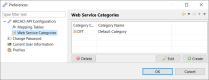 Define the default web service categories
